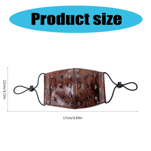 Cool Punks Skull Mask Leather Windproof for Music Festivals and 2