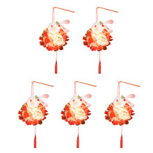 Creative Flower Paper Lamp Set Accessory for-Peony Red Rabbit