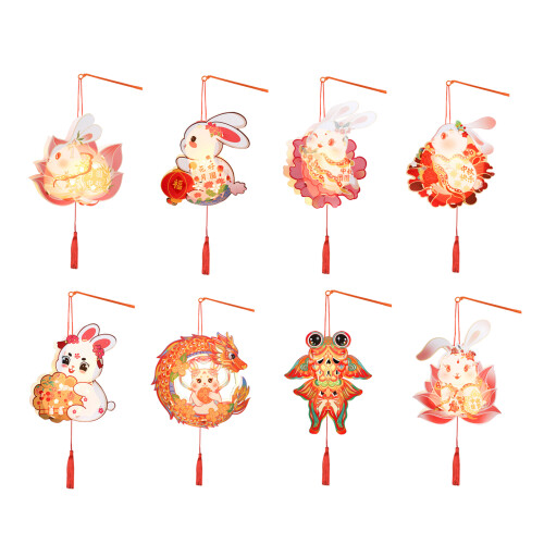 Creative Flower Paper Lamp Set Accessory for-Peony Red Rabbit 1