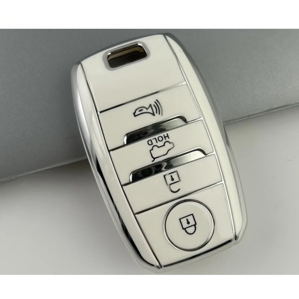 Kia Key Fob Cover, Tpu Key Case, 3Button, Fits Optima, Sorento, Niro, Soul, Rio, Ceed, Cerato, Kx3, Kx5, K3s, White 9119770938916