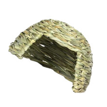 Handmade Straw House Habitats Decors Small Pet Cave-25x17cm