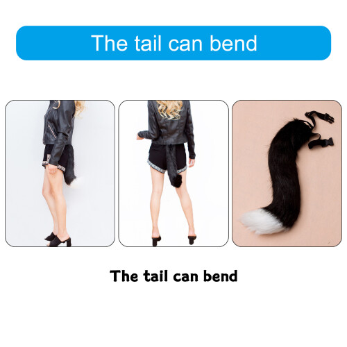Soft Faux Foxes Tail Multifunctional for Casual-camel white 7 1