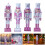 Elegant 30cm Pink Nutcrackers Soldier Statue Handmade-drumming 3