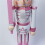 Elegant 30cm Pink Nutcrackers Soldier Statue Handmade-drumming 7