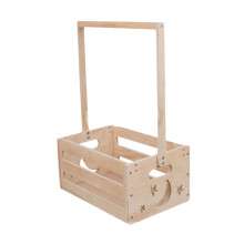 Wooden Baby Shower Crate Storage Hamper for Nursery, Gift Basket for Parents, Style B