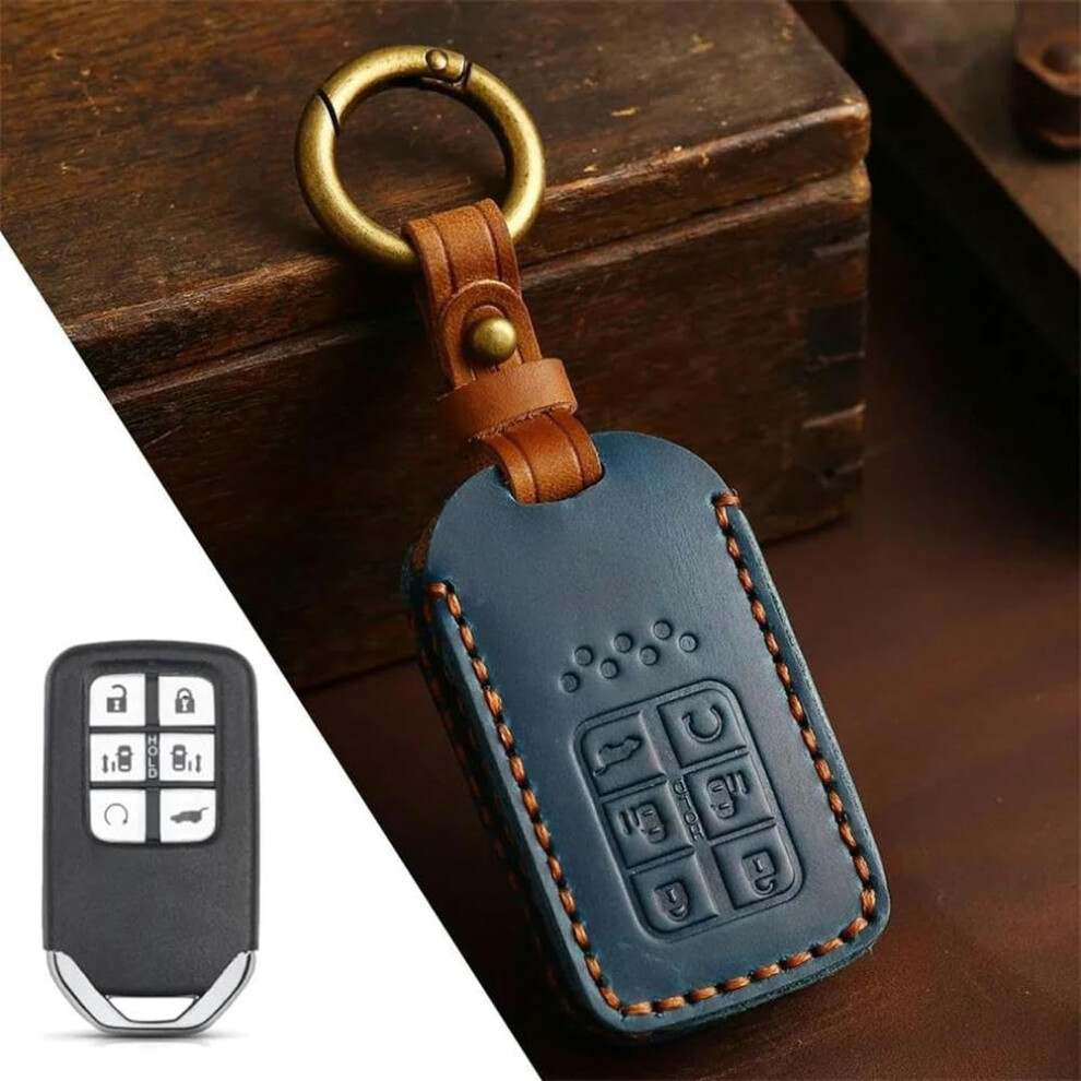 Leather Key Fob Case, Protective Shell, Slim Profile Car Key Fob Cover, Fits Honda Crv, Accord, Odyssey, Civic 9365049219174