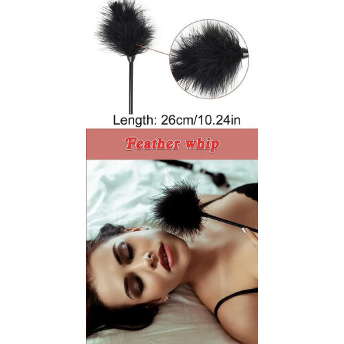 BDSM Feather Stick  MultiFunctional Indoor Use, Classic Black, Comfortable Handle, Couple Gift  D1 2