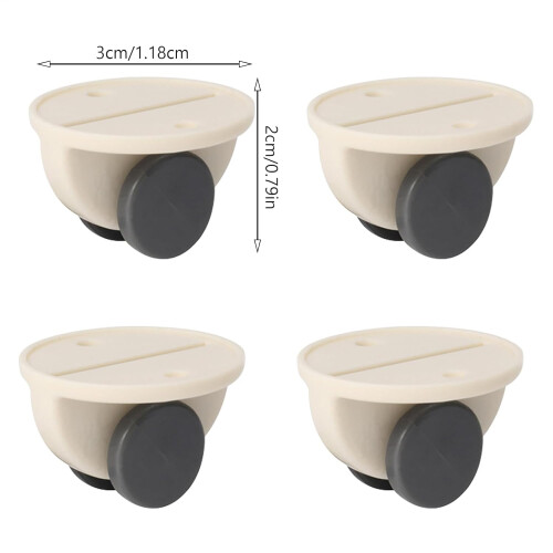 Mini Adhesive Wheels Self Adhesive Mini Casters for Small Projects Rolling Wheels 4 Pack White 2