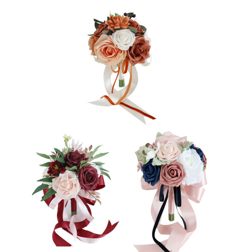 Hochzeit künstliche Pfingstrose Rose-schmutziges Orange 1