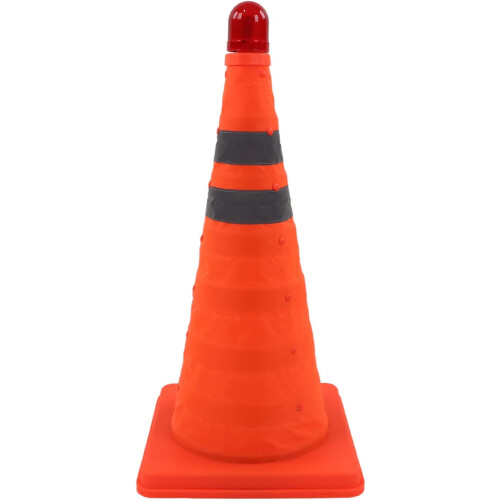 Collapsible Traffic Cone 4Pack, Pop Up, Reflective, LED Light, 18 Inch, Orange 2
