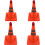 Collapsible Traffic Cone 4Pack, Pop Up, Reflective, LED Light, 18 Inch, Orange 5
