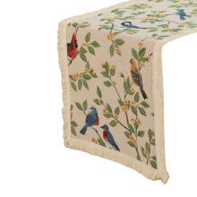 Nappe Vintage tissée Jacquard, drapeau de Table,-abricot D
