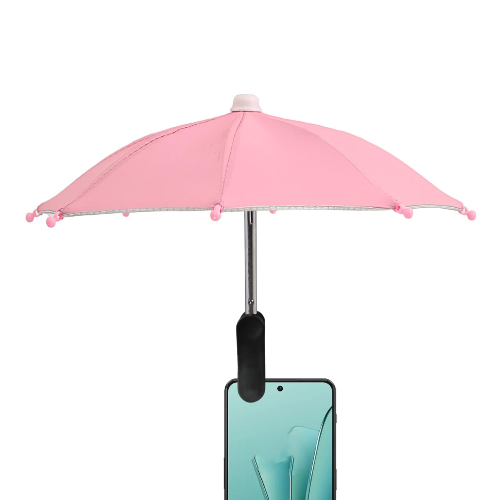Phone Umbrella Clip On Sun Shade 10.63In Adjustable Angle Lightweight Anti Reflective Uv Shield For Filming Pink 9119770941015