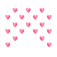 Cute Heart Shaped Curtain Korean Stylish String-dark pink