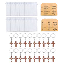 Wooden Crucifix Keychain Set for Baptism Communion Event Baptism