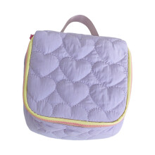Polyester Heart Pattern Makeup Holder Large Capacity-Purple