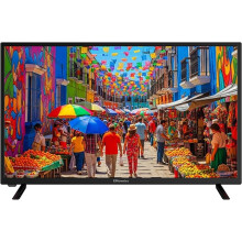 EMtronics 32 inch HD LED TV Black with Freeview, HDMI, USB Media Player, Coaxial, AUX, PVR Recording