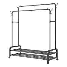 Multipurpose Clothing Organizers Rack With Sturdy Beads-Black 3