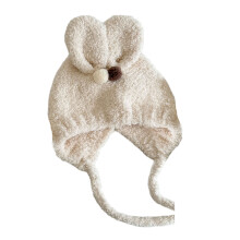 Bonnet de pépinière de dessin animé, chapeau en fourrure-Beige