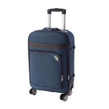 20 Inch Softshell Expandable Suitcase with Combination Lock, Blue