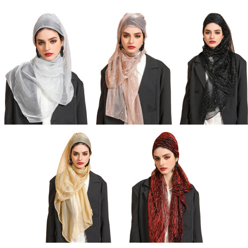 Drapage rapide Malaisie Turban Écharpe Hijab-rose clair 1