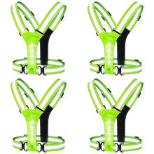 LED Reflective Running Vest for Night Running Light Up 4 LEDs Adjustable Elastic One Size