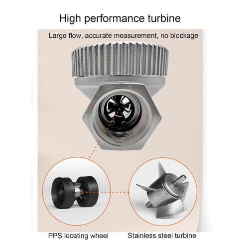 Flow Meter Digital Display  Accuracy Fuel Flow Meter For Turbines Waterproof Easy Install 6F Model 2