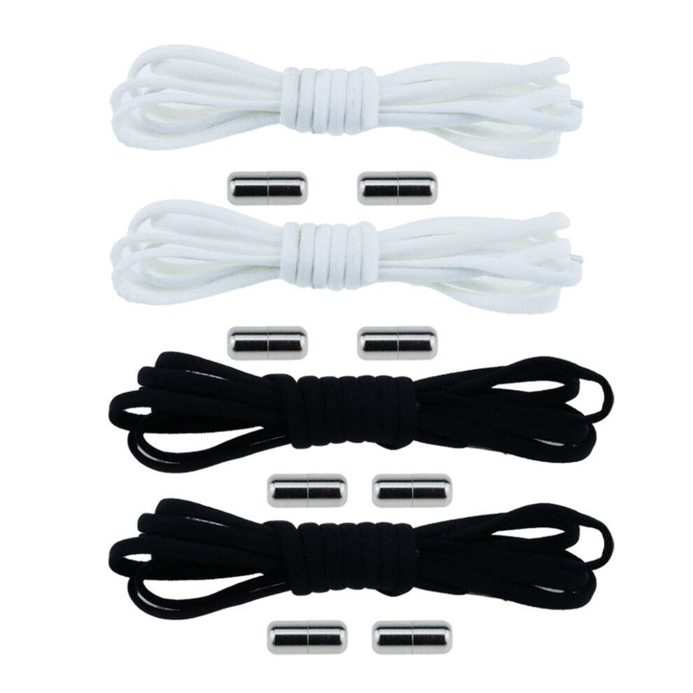 4pairs Easy-to No Tie Shoelace Option For All Sneakers Durable And