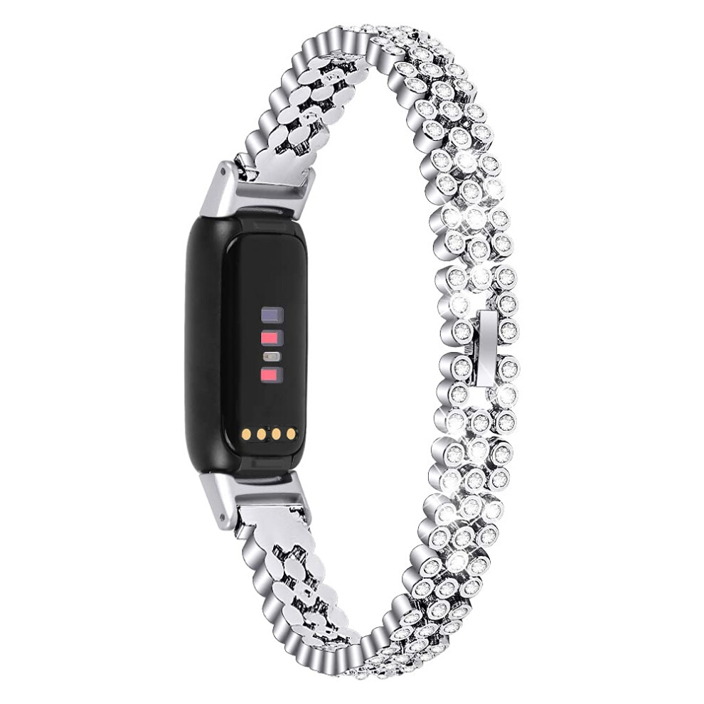 Watch Band Fitbit Luxe Compatible, Stainless Steel Adjustable Wrist Strap, Durable Replacement Wristband Silver 9119770943682