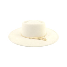 Homburg Chapeau Haut-de-Forme Ceinture Tressée Panama-Beige