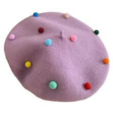 Béret en laine unisexe, chapeau de marin chaud pour-Violet