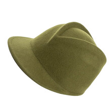 Chapeau équestre feutré en laine pour femmes,-Vert armée