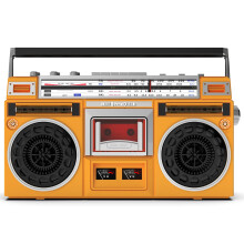 Vintage Radio With CD Player And Cassette Recorder, AM/FM, USB/SD Input, BuiltIn Speaker, Headphone Jack, Wheat Color