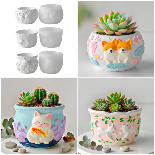 Crafting Planter Molds Silicone Texture Suitable for-J5389 2