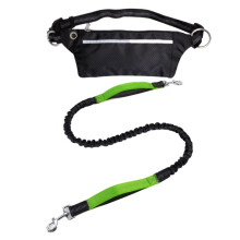 Hands Dog Running Belt With Zipper Pouch And Elastic Bungees For Medium And Large Dogs, Walking, Training, Green