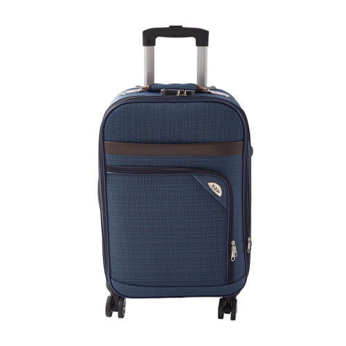 Living And Home 20 Inch Softshell Expandable Suitcase with Combination Lock, Blue 1