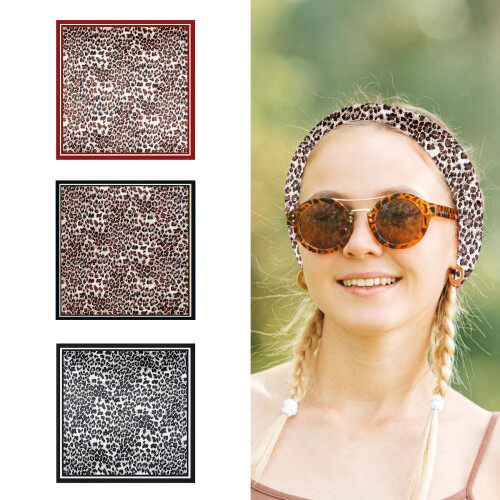 Foulard de cou imprimé léopard à la mode, châle-Rouge 2