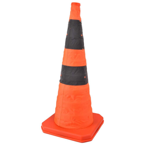 Traffic Cones Collapsible 70cm ABS Engineering Plastic Durable Reflective Strips For Traffic Management Orange 2