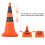 Traffic Cones Collapsible 70cm ABS Engineering Plastic Durable Reflective Strips For Traffic Management Orange 4
