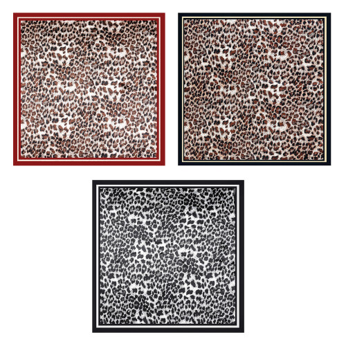 Foulard de cou imprimé léopard à la mode, châle-Rouge 1