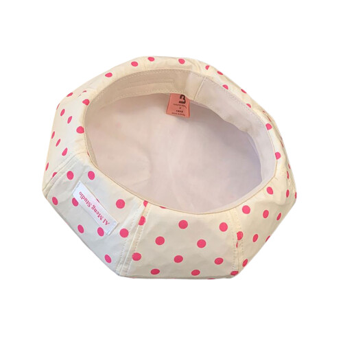 Chapeau de plage Portable pour-Point rouge blanc cassé