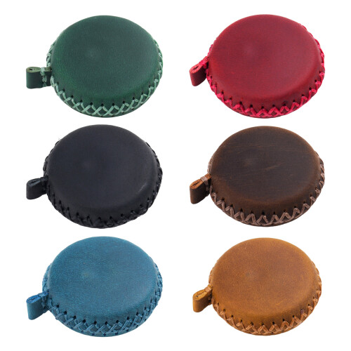 Miniature Leather Retractable Ruler Permanent-Burgundy 1