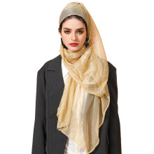 Foulard Hijab pour femmes, foulard de cou à la mode,-Beige