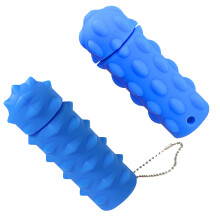Compact Spiky Grippie Keychain For Anxiety Relief And-Blue