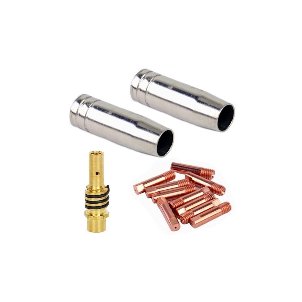 Mig Welding Consumables Kit Mb15 For 14Ak/15Ak Torch 0.8Mm Tips (10), Shroud Holder, Nozzle (13Pc) 9119770944870