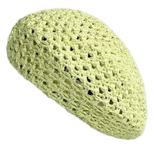 Béret élégant casquettes Crochet artiste dôme chapeau-Fruit vert