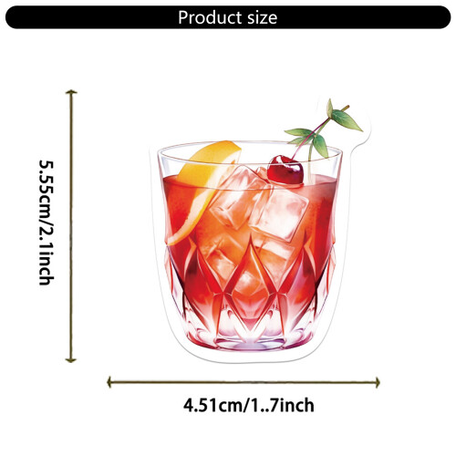 50 Piece Aquarelle Cocktail Tagging Paster Cut Waterproof 2