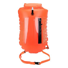 Swim Buoy Waterproof Dry Bag With Adjustable Waist Belt And Roll Closure Open Water Triathlon Gear Orange/Green