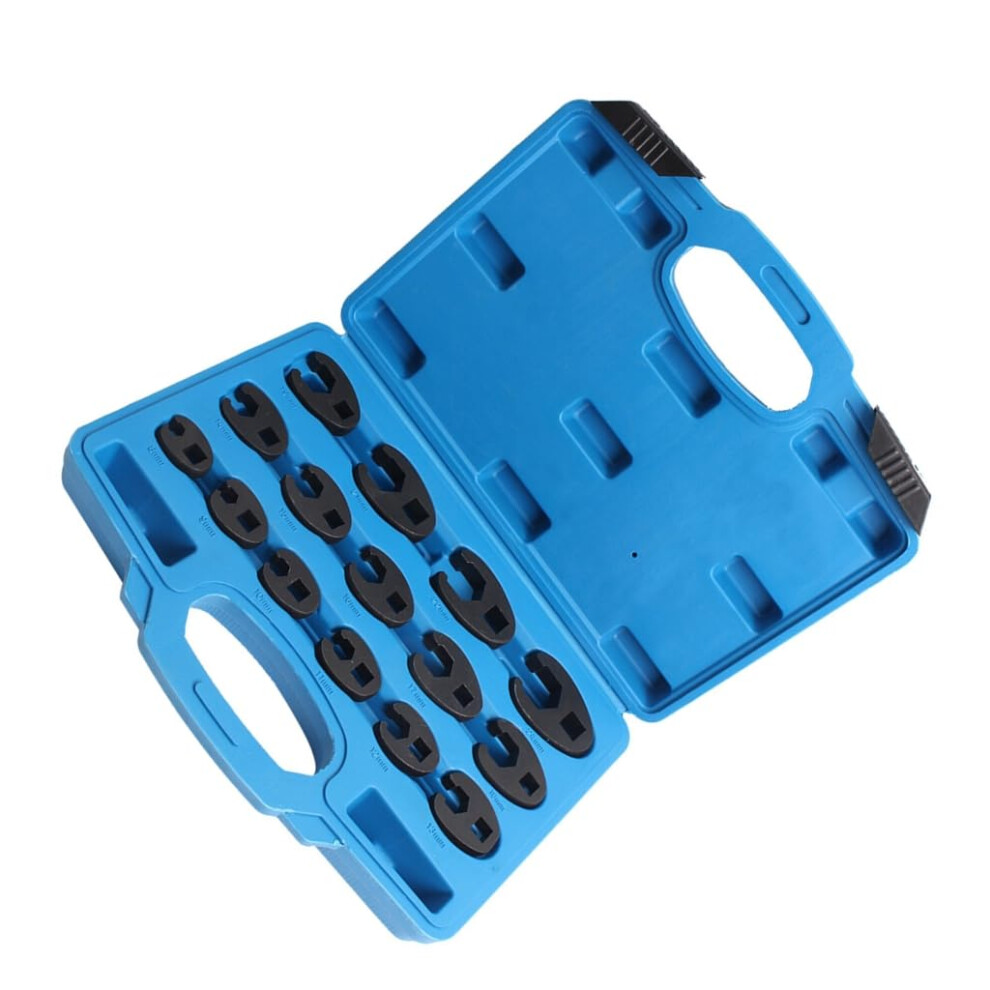 Metric Crowfoot Nut Wrench Set, 15Piece, 824Mm Open End Spanners, Durable Metal For Tight Spaces 9119770945433
