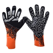 Goalkeeper Gloves Breathable Adult Size With Strong Grip Orange And Black